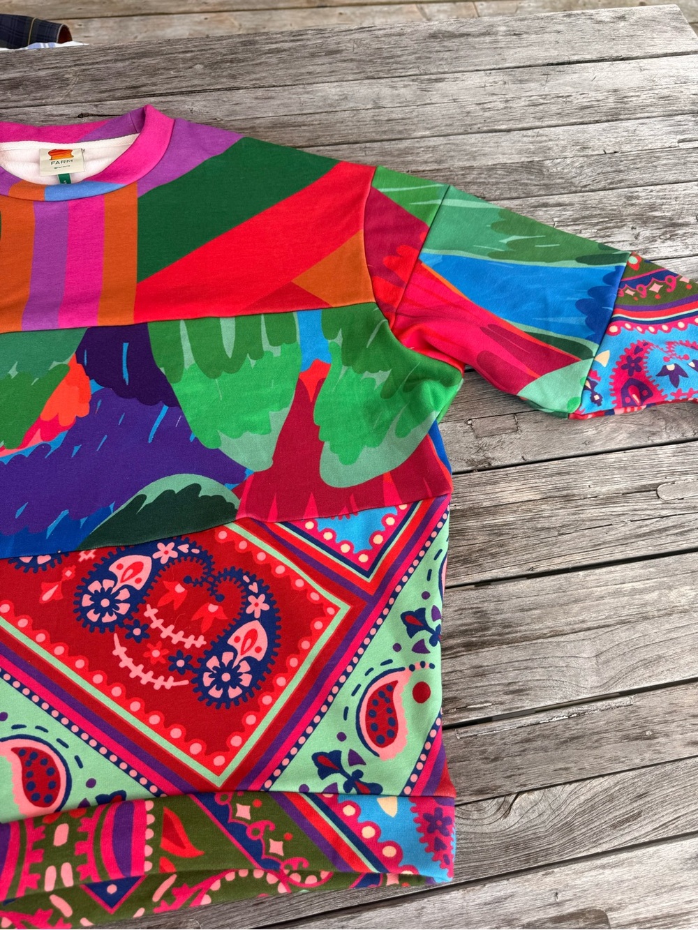 FARM Rio Multicolor Patchwork Graphic Sweatshirt - Picture 3 of 9